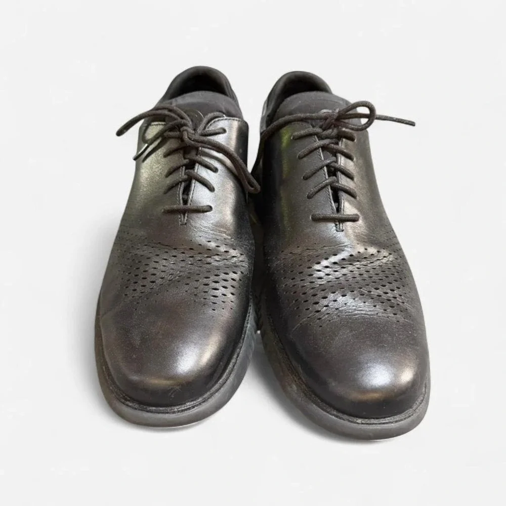 Cole Haan Men's 2.ZERØGRAND Laser Wingtip Oxfords Black Size 14M‎